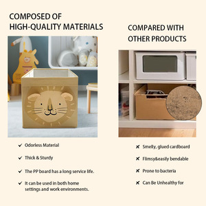 Nhà Máy Bán Hàng Trực Tiếp Handmade Trẻ Em Hộp Đồ Chơi Có Thể Gập Lại Bin Lưu Trữ Đồ Chơi Chủ Sở Hữu Hộp Hộp Đa Chức Năng Lưu Trữ Hộp Cho Đồ Chơi - Product Image 2