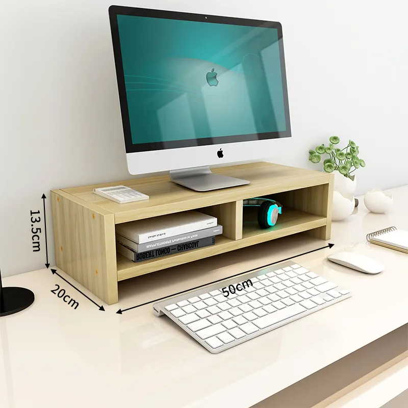 Houten Pc Monitor Riser Lap Tray Computer Laptop Tafel Rack Desktop Stands Desktop Laptop Stand