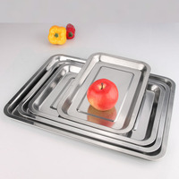 Assiette carrée pour la maison, plateau rectangulaire en acier inoxydable