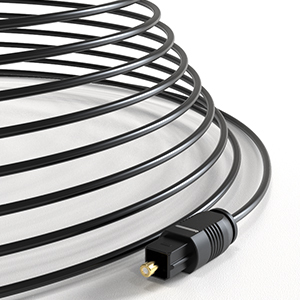 Câble audio <span class=keywords><strong>Toslink</strong></span> <span class=keywords><strong>S</strong></span>/<span class=keywords><strong>PDIF</strong></span> en fibre <span class=keywords><strong>optique</strong></span> mince de 15 pieds, blindage combiné, gaine en PVC plaqué or, CableCreation - Product Image 5