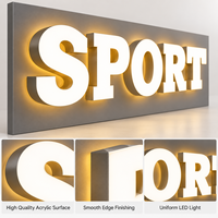 Lettres en acier inoxydable 3D personnalisées avec éclairage frontal pour les enseignes murales des clubs sportifs, des gymnases et des bâtiments