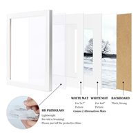 Egofine Lot de 4 cadres photo en bois massif 8x10 couvercle en plexiglas 4x6 5x7 tapis de table affichage mural cadre photo blanc