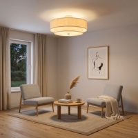 Nouvelle conception de plafonnier en tissu à double niveau de style nordique, lampe en lin pour chambre à coucher, salon, décoration intérieure