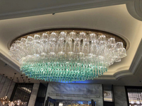 Lustre de Plafond de Grande Lampe Ovale en Cristal Personnalisable pour Hôtels Clubs KTV Lobbies et Couloirs Éclairage Intérieur