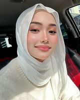 Châle en mousseline de soie respirante Malaisie Tudung Foulard Hijab Amoureux Hijabfashional Châle en mousseline de soie de haute qualité