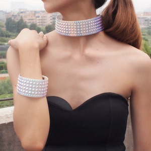 HANSIDON <span class=keywords><strong>Set</strong></span> di Gioielli Vistosi con Collana in Pelle e Bracciale Statement per Donne, <span class=keywords><strong>Set</strong></span> di Gioielli Africani - Product Image 3