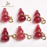 Pendentifs en pierres précieuses pour la fabrication de bijoux à bricoler soi-même accessoires pendentifs en cristal de guérison en forme de gourde pendentifs en Quartz fraise