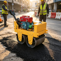Compacteur vibrant portatif à double tambour pour asphalte et sol, idéal pour la réparation routière, de bonne qualité