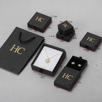 Boîte à bijoux haut de gamme avec tiroir rigide, insert en velours, estampage à chaud, logo personnalisé OEM pour l'emballage de bijoux de marque