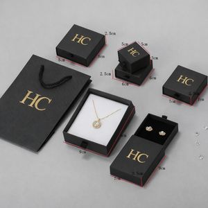 Premium Jewelry Set Box Rigid Drawer Jewelry Storage Box Velvet Insert Foil Stamping Custom Logo OEM for Brand Jewelry Packaging - Product Image 2