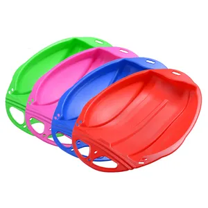 Sleds HDPE High Impact Plastic Snow Sled With Pull Rope Durable Handles Downhill Saucer Snow Sleds