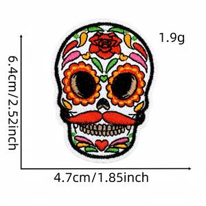 Rouleau <span class=keywords><strong>de</strong></span> bœuf crâne <span class=keywords><strong>de</strong></span> style jour mexicain fabriqué en usine Rose avocat Design fer sur des patchs <span class=keywords><strong>de</strong></span> vacances brodés mexicains morts - Product Image 6
