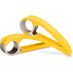 Manual Hot Banana Slicer Yellow Color Practical Kitchen Tool Plastic Salad Fruit Peeler Cutter <b>Chopper</b> - Product Image 1