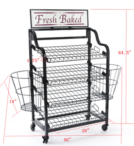 Exhibidor de Panadería Metálico Personalizado para Piso / Estante de Exhibición de Pan de Hierro - Product Image 4
