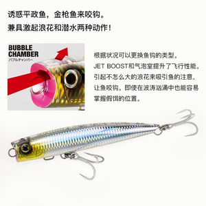 Leurre de pêche en mer Shimano Bubble Dip 180mm 76g Jet Coat Midwater Bait - Product Image 5