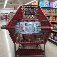 QUANTITÉ MINIMALE DE COMMANDE 100 unités NOUVEAU chariot De Supermarché publicité cadre magasin chariot publicité panneau d'affichage