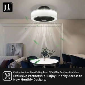<b>Modern</b> <b>Ceiling</b> Fan <b>Light</b> <b>LED</b> Daylight Illumination Remote Control Aluminum Body Surface Mounted Bedroom CRI 90 IP33 AC/DC - Product Image 3