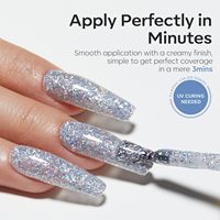 Platinum Glitter Gel Vernis À Ongles 15ml Scintillant Brillant Argent Gel Soak Off LED Nail Art Gel pour DIY Manucure Salon Cadeau De Noël