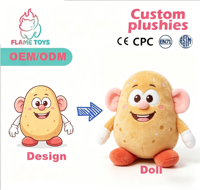Peluche pomme de terre sensorielle lestée brodée sur mesure de qualité supérieure, anti-stress, super douce, en coton PP, unisexe, pour adultes, collection CE