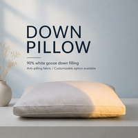 Coussin en duvet d'oie blanc de luxe, garnissage à trois couches, tissu en coton moelleux, certifié RDS, pour hôtel de luxe, maison, personnalisable