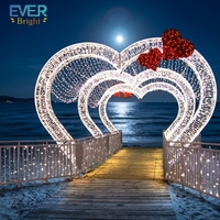 Arche lumineuse LED en PVC en forme de cœur, étanche IP65, pour décoration extérieure de mariages, fêtes et paysages