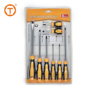 8 Pcs Classic Magnetic Top <strong>PP</strong> <strong>TPR</strong> <strong>Handle</strong> Vehicle Solid Yellow <strong>Screwdriver</strong> Set - Product Image 1