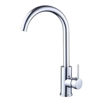 Robinet de cuisine à noyau en laiton en acier inoxydable anti-corrosion monotrou moderne durable pour usage commercial