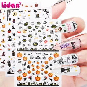 Lidan 2021 New Halloween Series Stickers Pumpkin Skull Specter Flame Bat Spider Web Patch Stickers That Can Be Directly Pasted