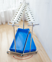 Organisateur d'outils de nettoyage de sol pour balcon Support de balai à vadrouille en acier inoxydable Étagères mobiles Support de rangement