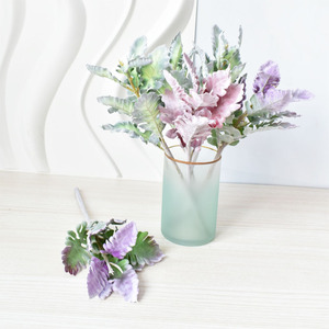 Feuilles artificielles floquées de haute qualité, branche de Miller poussiéreuse au toucher réel pour arrangements floraux - Product Image 2