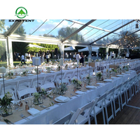 Tentes de mariage de luxe en PVC transparent, chapiteau extérieur pour 100 personnes, construction modulaire quatre saisons