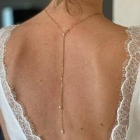 Chaîne de corps tendance unisexe en plaqué or avec perles style punk pour femme, idéale pour les fêtes