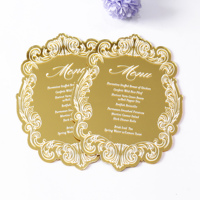 Real-Espejo dorado personalizado, acrílico, para bodas