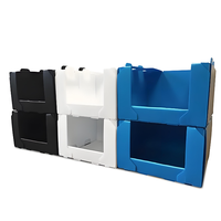 Bacs de tri en plastique ondulé à ouverture frontale faciles à choisir, personnalisables en couleur et taille, avec impression, en PP, pour le stockage de produits