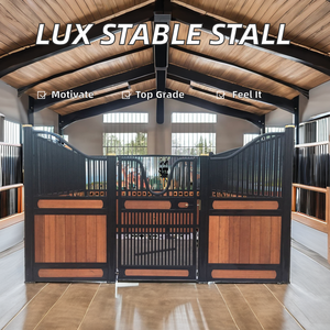 Роскошная домашняя конюшня стойла с порошковым покрытием с бамбуковой доской, переносная для ферм, новое и используемое состояние - Product Image 2
