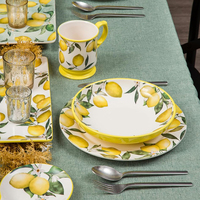 Ensemble de vaisselle en céramique personnalisable de la série Lemon pour restaurants et cadeaux d'Asie du Sud-Est Ensembles de vaisselle parfaits