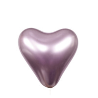 Offre Spéciale EN71 qualité 50pcs pack 12 pouces coeur chrome latex ballon rouge violet argent or bleu vert métallique coeur ballon