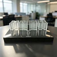 Modèle de cluster urbain de bureau Neelpure 187466 en cristal gravé au laser 3D pour récompense d'entreprise de développement immobilier