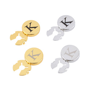 Copri Bottoni in Metallo <span class=keywords><strong>Gemelli</strong></span> per Camicia <span class=keywords><strong>Gioielli</strong></span> Lisci con Incisione Laser Logo Stampa Materiale Vuoto Fibbia Decorativa - Product Image 5