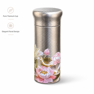 Nouvelle tasse <span class=keywords><strong>thermos</strong></span> mini en titane à isolation sous vide - Tasse cadeau portable de luxe léger de style chinois pour femmes - Product Image 1