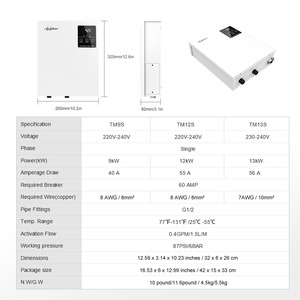 เครื่องทำน้ำร้อนติดผนังแบบหลายจุด 220V-240V สำหรับบ้านทั้งหลัง พร้อมจอแสดงอุณหภูมิแบบ LED ควบคุมด้วยระบบสัมผัส - Product Image 6
