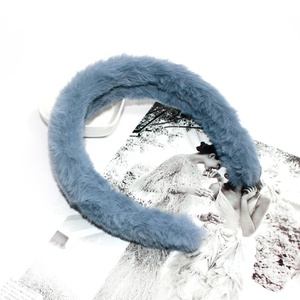 Pinza para el pelo de Invierno para mujer, <span class=keywords><strong>diadema</strong></span> de felpa <span class=keywords><strong>azul</strong></span>, nuevo diseño - Product Image 3