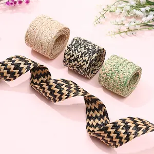 Chinese Wholesale Sport Fly Knitting Elastic Raffia Belt Manufacturer Custom Color Dyed Sun Hat PP Plastic Straw Accessories