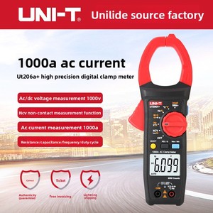 Pinza Amperimétrica Digital Uni-T UT206A+ 1000V 1000A con Medición de Resistencia, Capacitancia y Frecuencia, Apertura de 40mm - Product Image 2