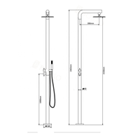 Douche extérieure en acier inoxydable 316 pour jardin, finition or brossé, pour piscines d'hôtels et plages