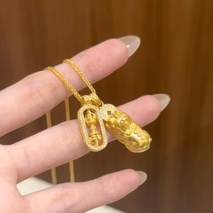 Collar de duendecillo de diamante giratorio chapado en oro de estilo chino para hombres ricos atraer feng shui moneda collar de duendecillo amuleto - Product Image 3