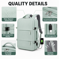 Sac à dos d'affaires grande capacité avec logo personnalisé pour hommes, sac pour ordinateur portable 15,6 pouces, sac à dos de voyage imperméable avec port de charge USB