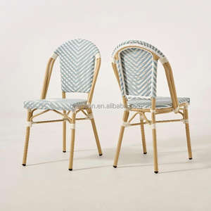 Silla de Jardín Estilo Bistro Francés para Restaurante, Cafetería, Patio, de Malla Impermeable, Ratán, Aluminio, Diseño Moderno, Resistente a los Rayos UV, para Dormitorio, Parque - Product Image 2