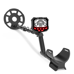 Détecteur de métaux portatif noir et rouge en plastique ABS, bobine de recherche de 30 cm, multifréquence, pour adultes - Product Image 4