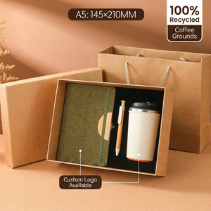 <span class=keywords><strong>Set</strong></span> de Cuaderno y Bolígrafo Ecológico para Negocios, Papel Reciclado de Café A5, Logotipo Impreso con UV, <span class=keywords><strong>Set</strong></span> de Papelería Reciclada para Creadores - Product Image 1